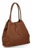 Elegancka Torebka Skórzana typu Shopper Bag Ruda